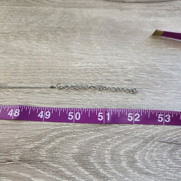 Premier Designs Long Rock Crystal Style Faceted Glass Beads Silver Tone 50" Long - Picture 6 of 6